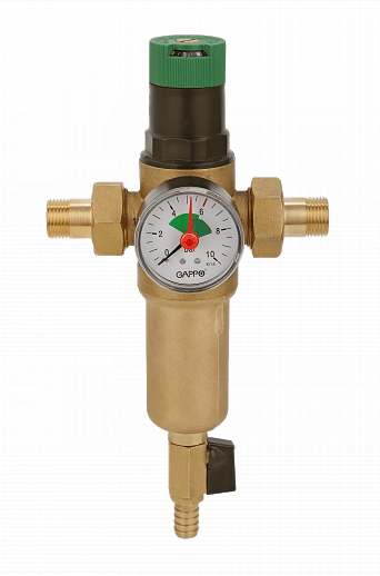 фото Фильтр со встроенным редуктором давления для горячей воды нр-нр, gappo g1413