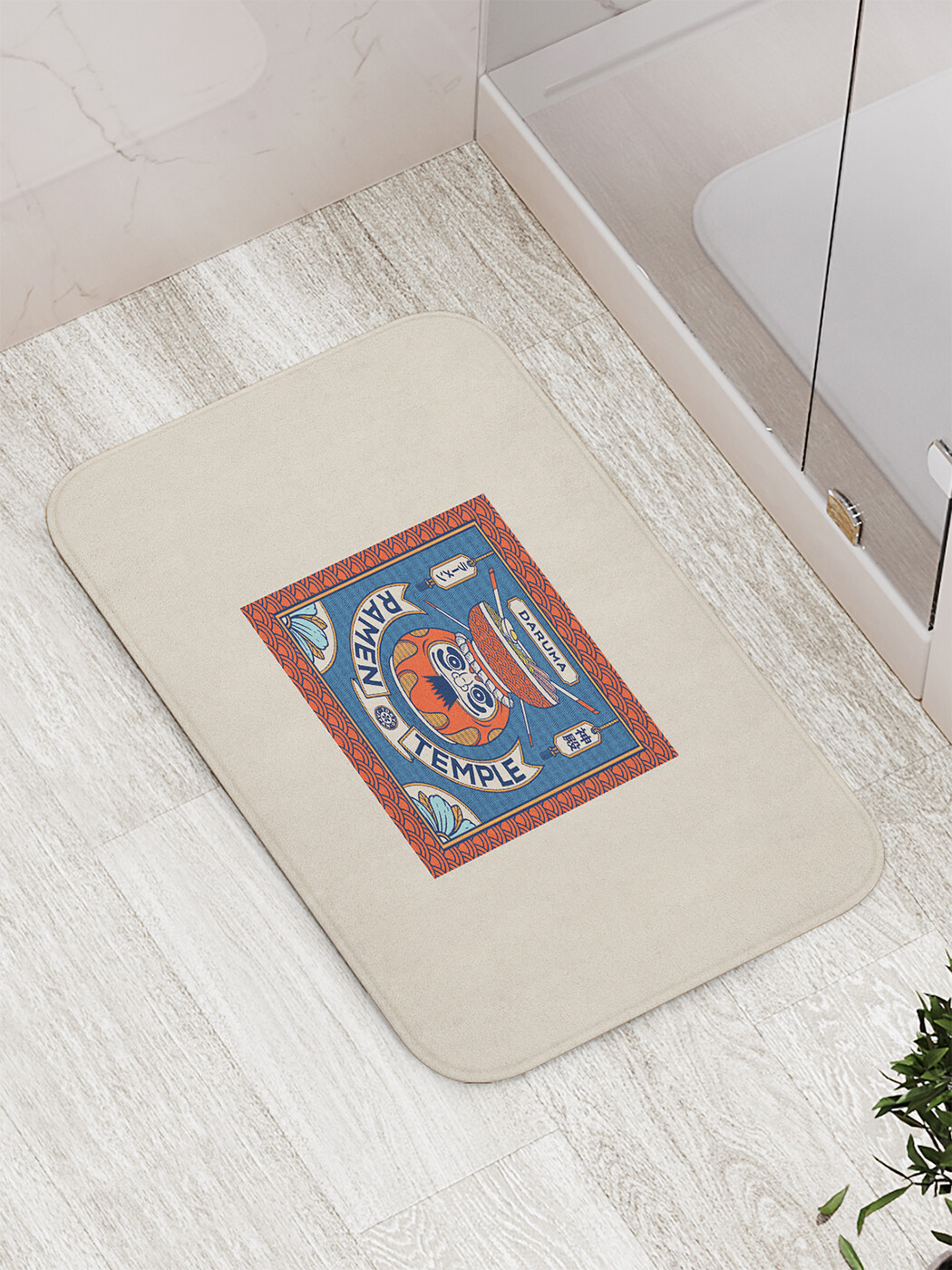 

Коврик противоскользящий JoyArty "Бог Рамен" для ванной, сауны, бассейна, 77х52 см, Бог Рамен