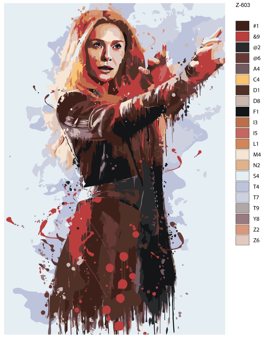 

Картина по номерам BRUSHES-PAINTS Z-603, Элизабет Олсен - Алая Ведьма