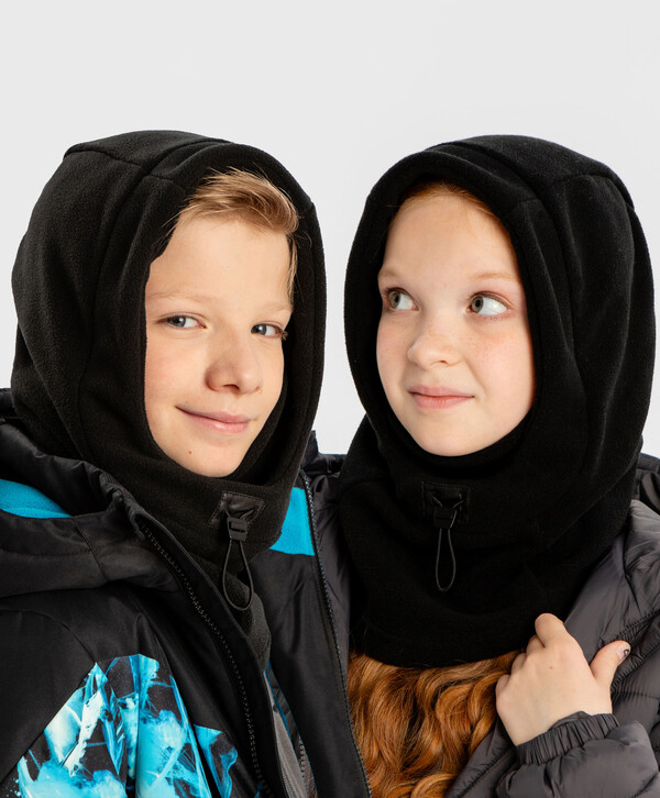 

Балаклава флисовая с регулируемой утяжкой черная детская Button Blue, 52-54, 224BBBA7301, Черный, 224BBBA7301