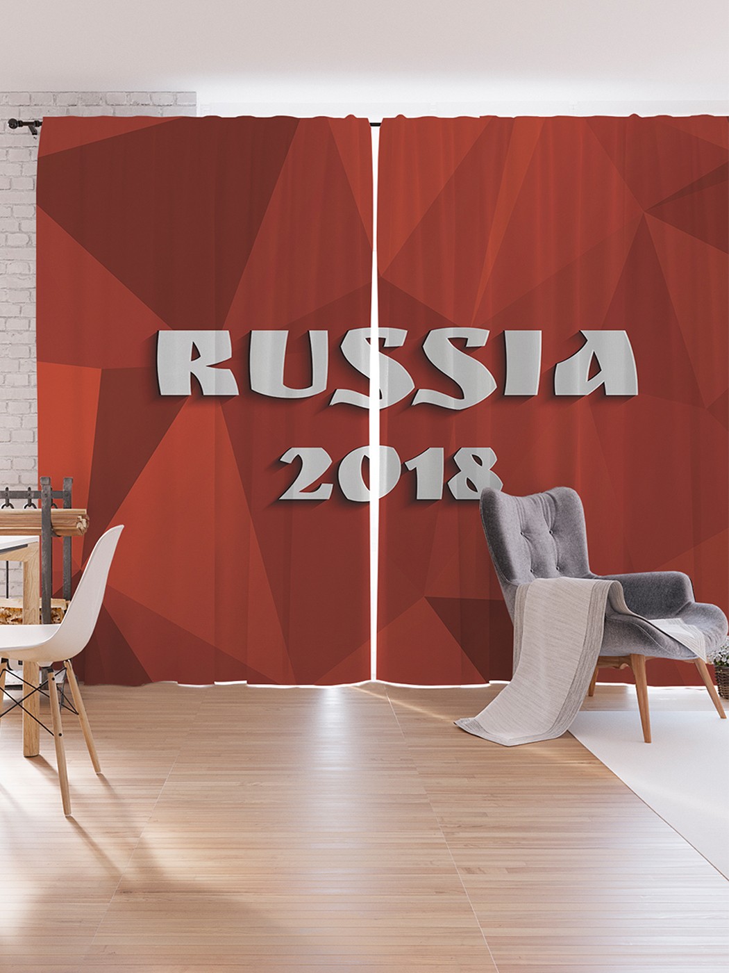 

Шторы под лён JoyArty "Россия 2018", серия Oxford DeLux, 340х265 см, Россия 2018