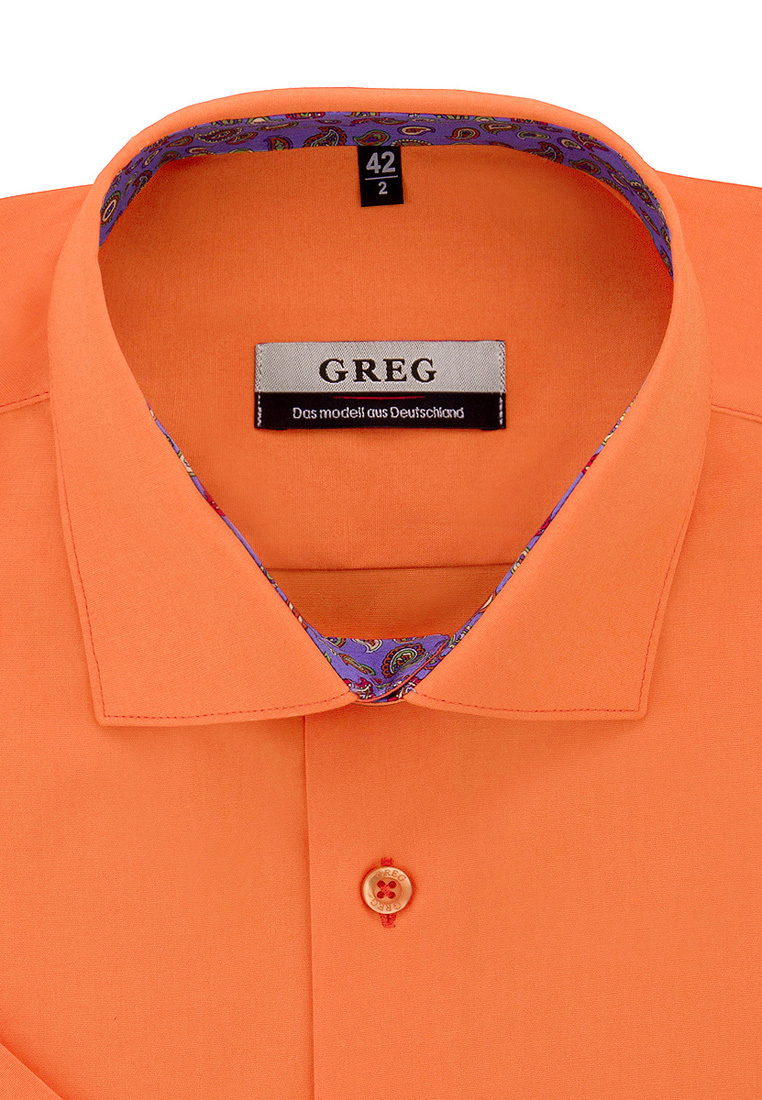 

Рубашка мужская Greg 01-00010855 оранжевая 38, Оранжевый, 01-00010855