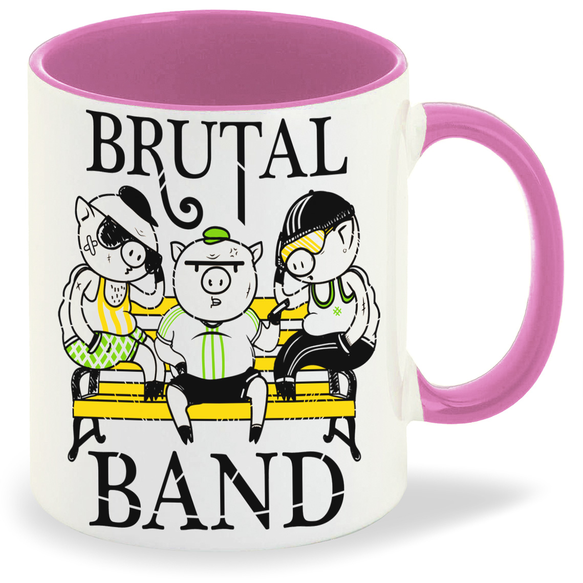 

Кружка CoolPodarok Прикол Хрюшки brutal band, Прикол Хрюшки brutal band