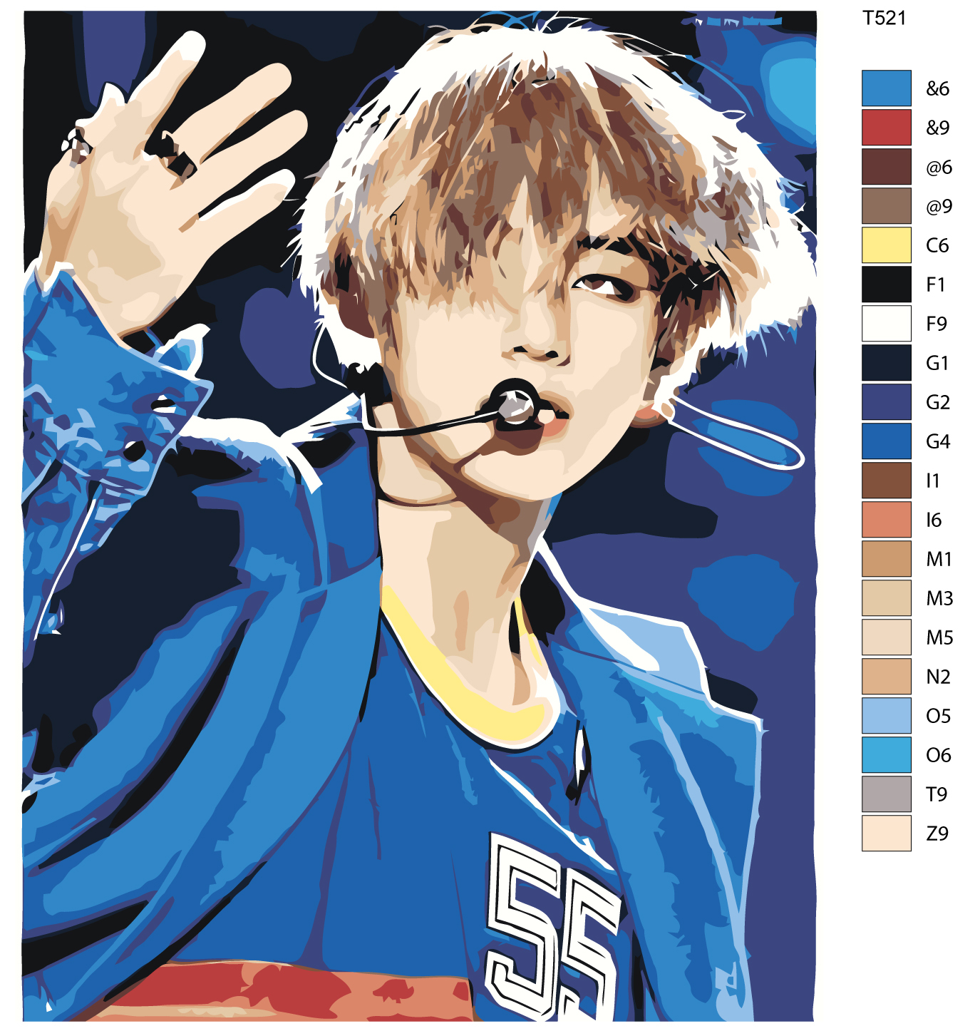 

Картина по номерам BRUSHES-PAINTS T521, Ким Тэхён (Kim Taehyung), участник группы BTS