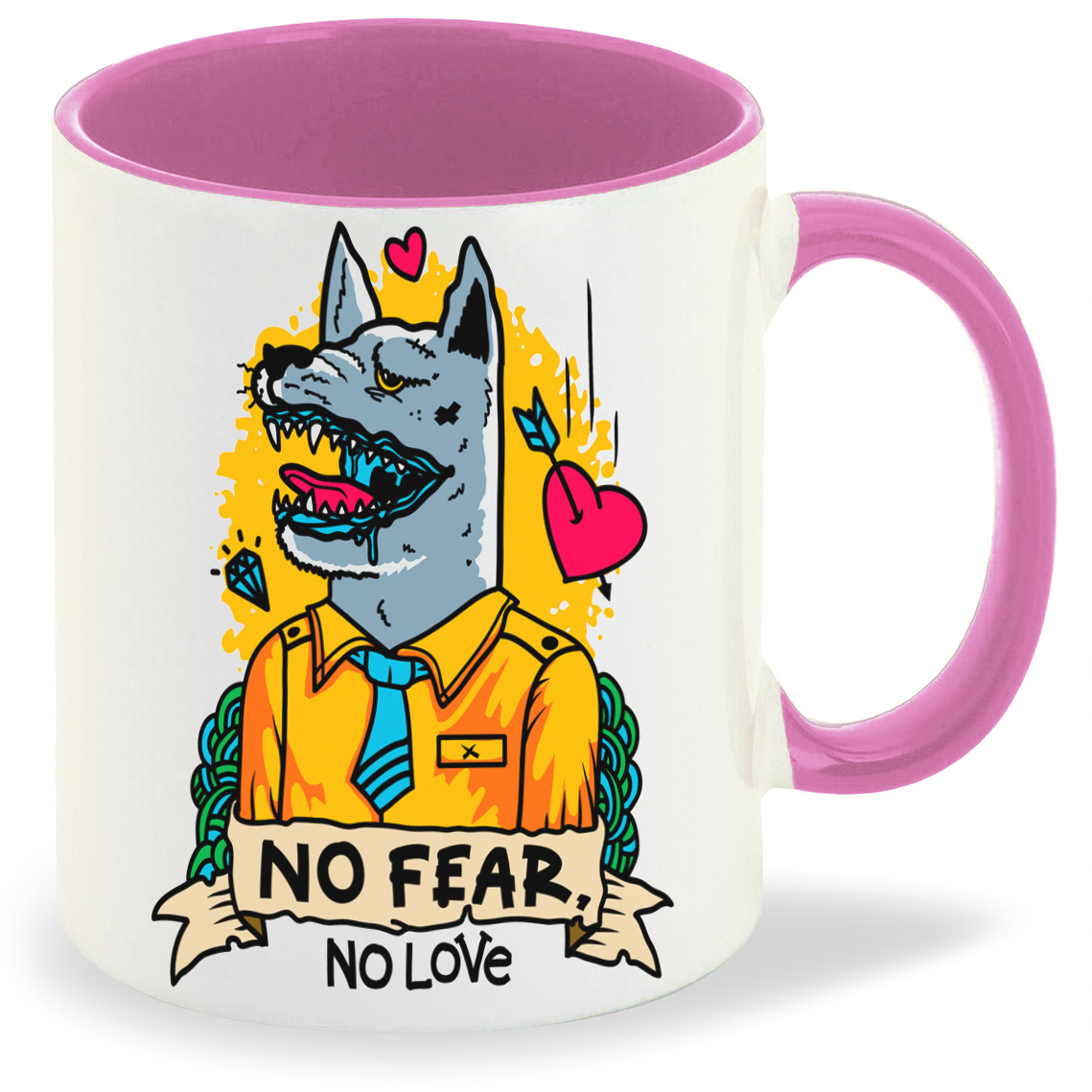 

Кружка CoolPodarok Прикол Волк no fear, Прикол Волк no fear
