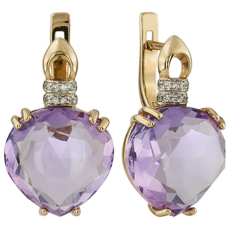 

Серьги из красного золота ALORIS Серьги 1004АКц, фианит/аметист, Серьги 1004АКц