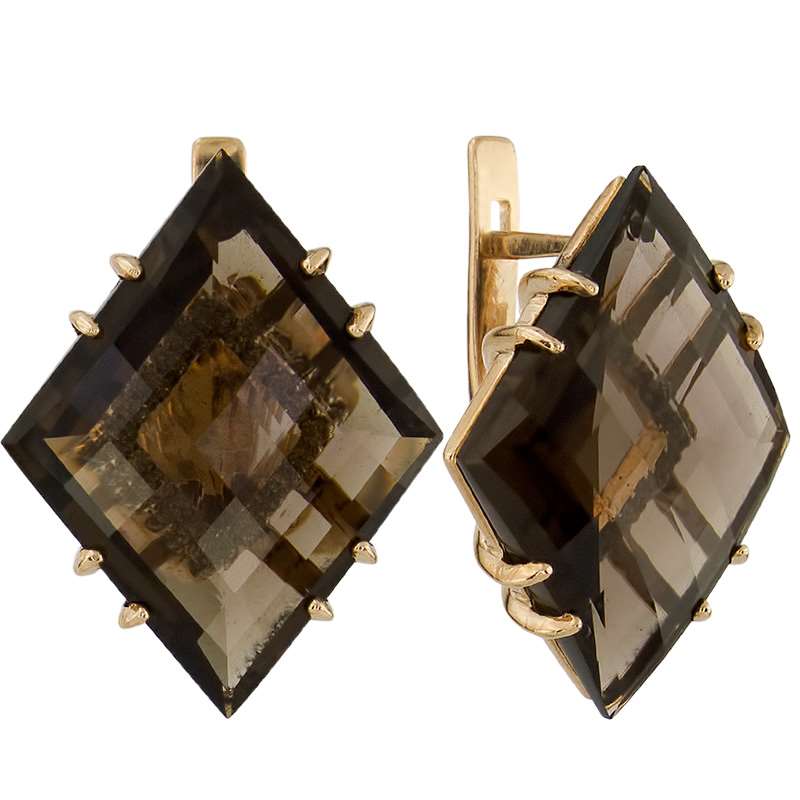 

Серьги из желтого золота ALORIS Серьги 1505РКц, фианит/раухтопаз, Серьги 1505РКц
