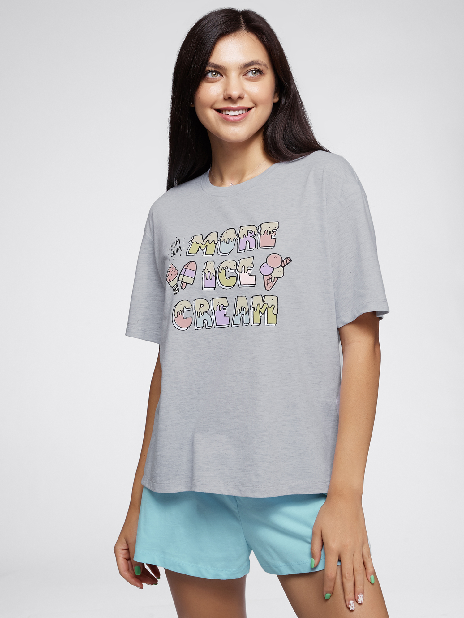 

Пижама женская oodji 56002243-1 серая 2XL, 56002243-1