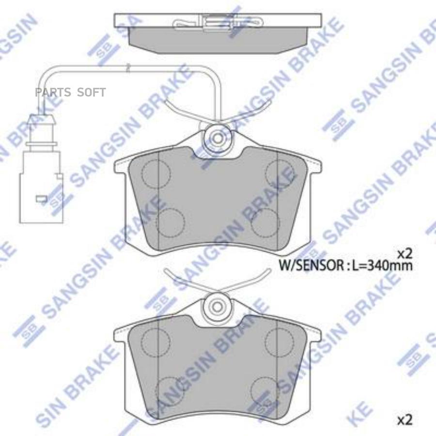 

Тормозные колодки Sangsin brake задние SP4107