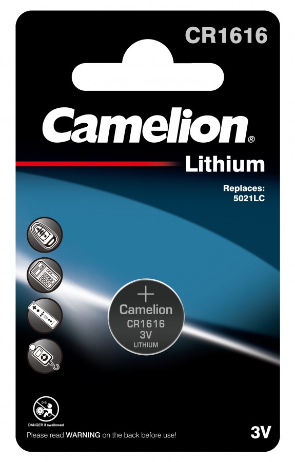 Элемент питания Camelion CR1616 BL1, комплект 5 шт.
