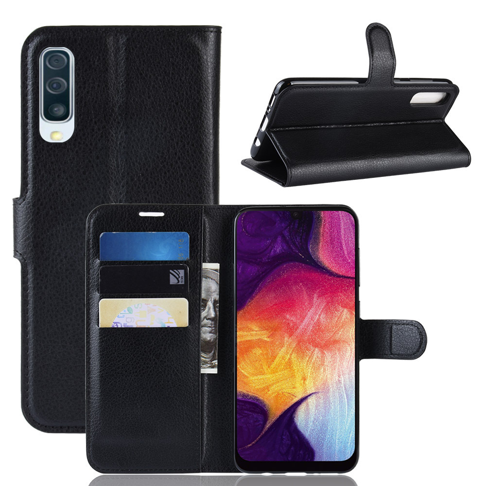 фото Чехол-книжка prestige с функцией подставки для samsung galaxy a50/a30s/a50s (черный) black panther