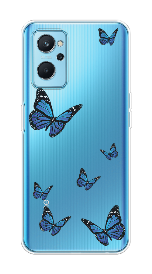 

Чехол на Realme 9i/Oppo A96 4G "Blue butterflies", Синий;черный, 258050-1