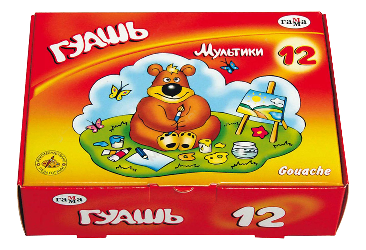 

Гуашь Гамма Мультики 12 цветов, Разноцветный, Мультики