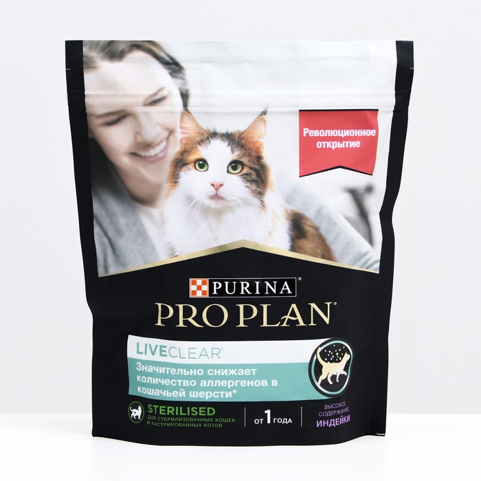 

Сухой корм для кошек Pro Plan LiveClear, индейка, 400 гр