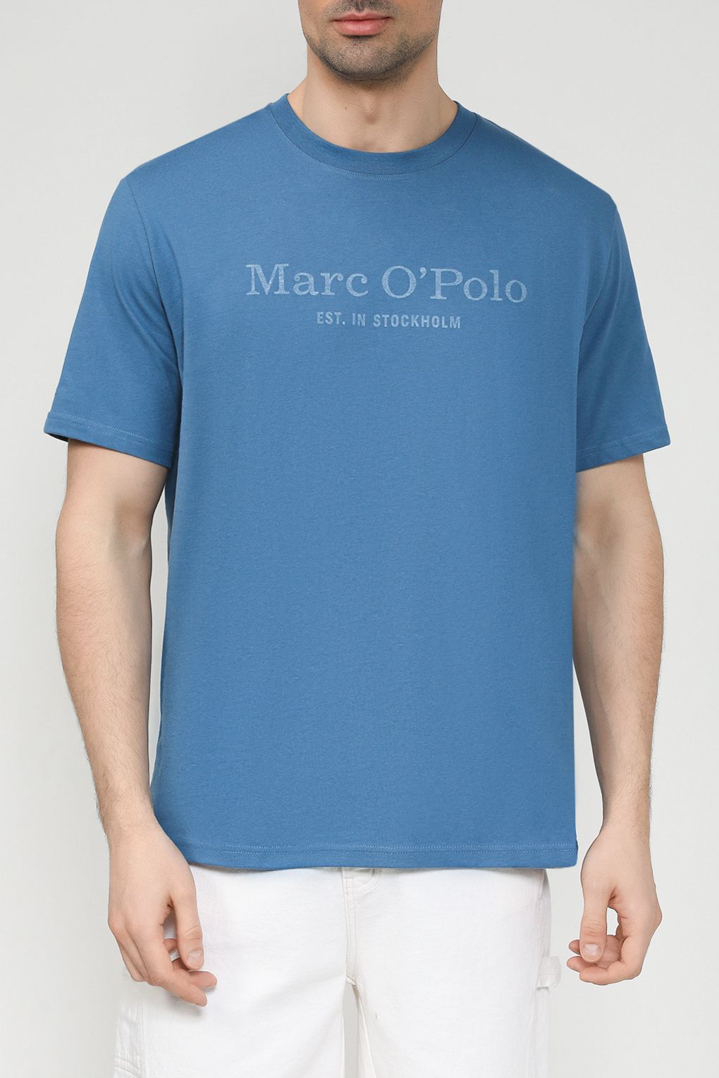 

Футболка мужская Marc O'Polo 423201251052 голубая L, Голубой, 423201251052