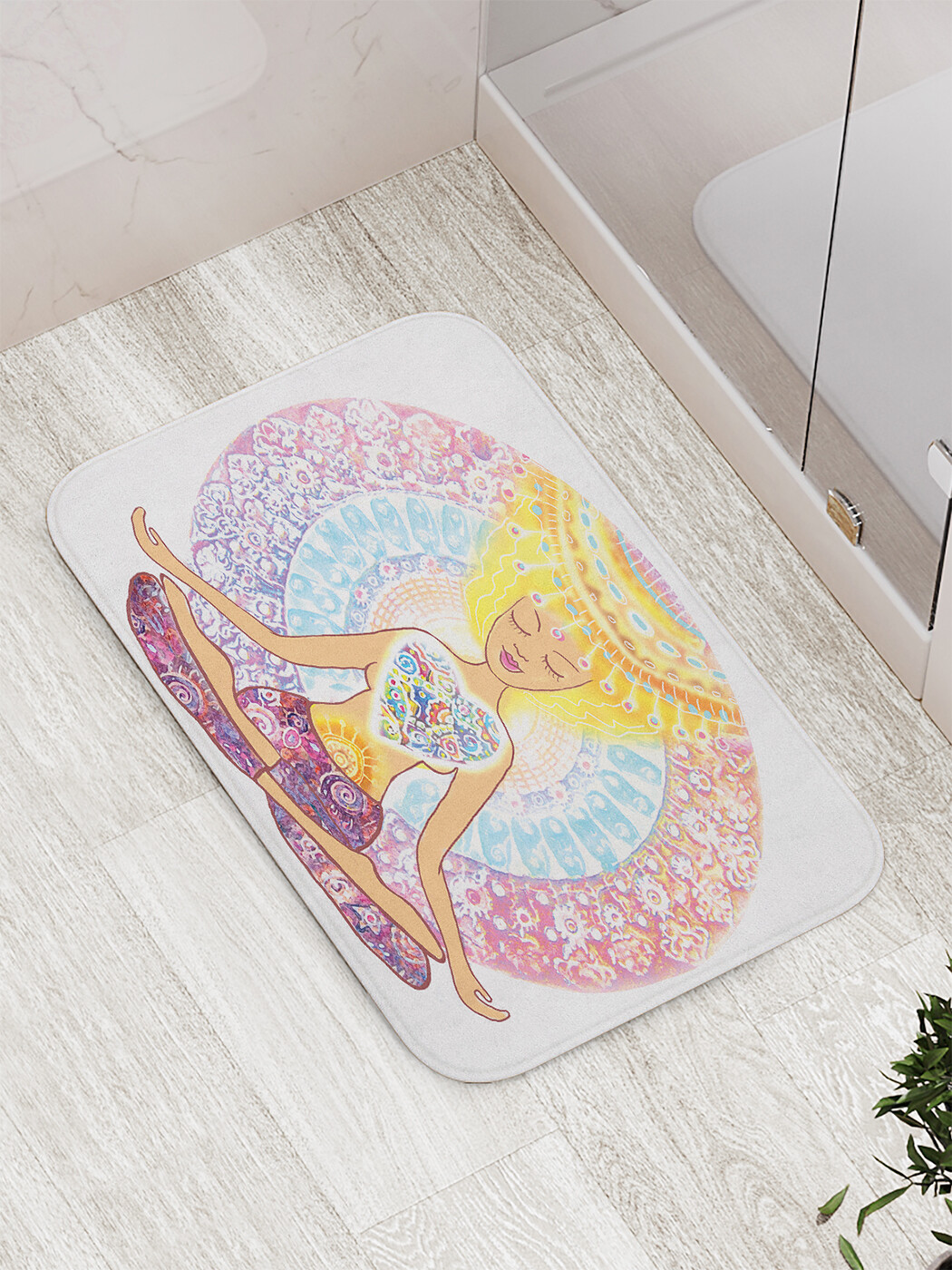 

Коврик противоскользящий JoyArty "Гармония йоги" для ванной, сауны, бассейна, 77х52 см, Гармония йоги