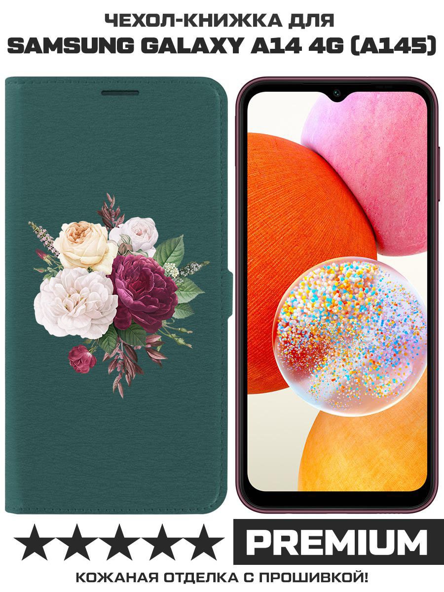 

Чехол-книжка Eco Book для Samsung Galaxy A14 4G (A145) Цветочная композиция, Зеленый