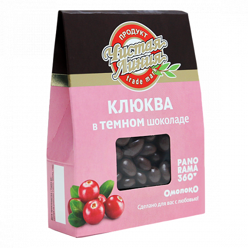 

Драже Чистая Линия Клюква в темном шоколаде, 100 г