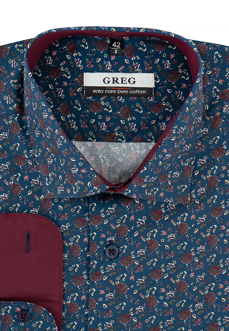

Рубашка мужская Greg 01-00011769 синяя 38, Синий, 01-00011769