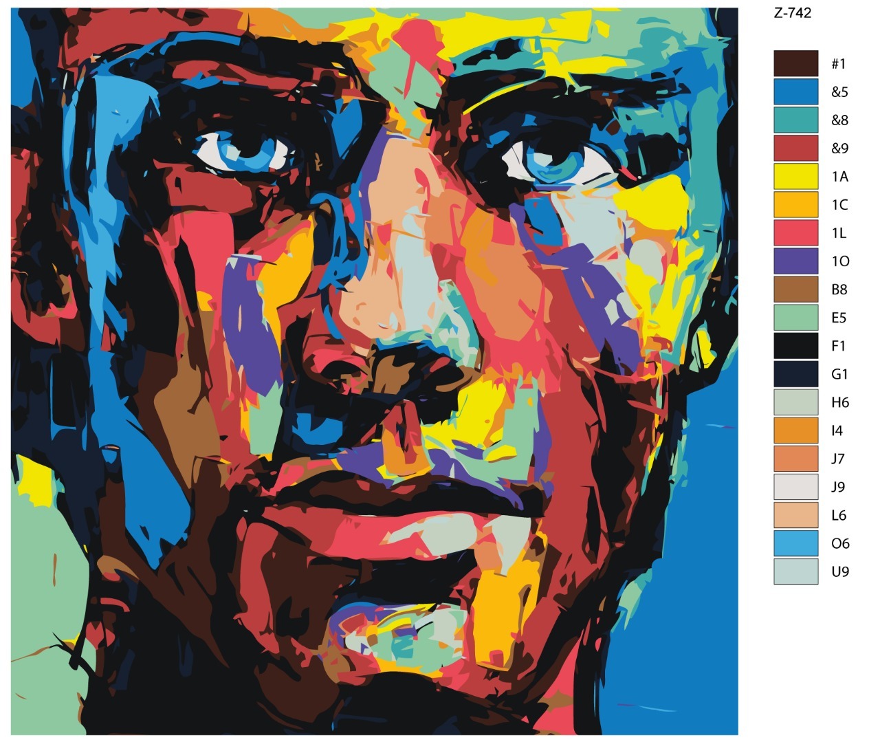 

Картина по номерам BRUSHES-PAINTS Z-742, Арт лицо парня