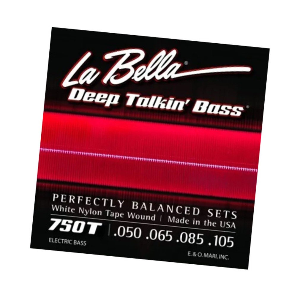 фото Струны для бас-гитары la bella 750t deep talkin bass white nylon tape wound light