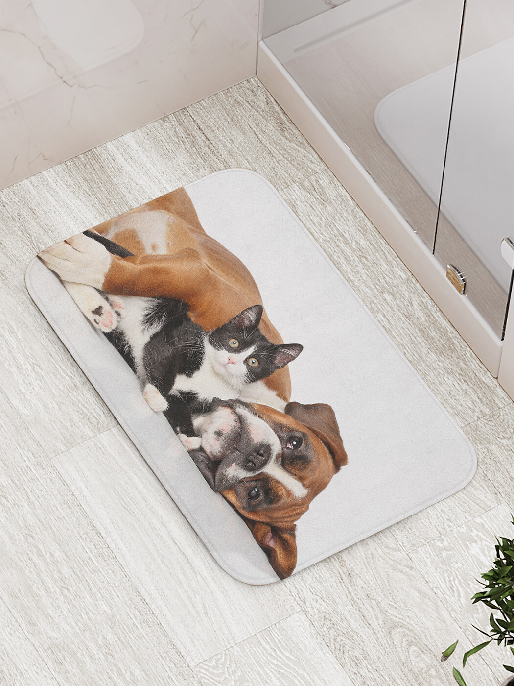 

Коврик противоскользящий JoyArty "Неразлучные друзья" для ванной, сауны, бассейна, 77х52см, Неразлучные друзья