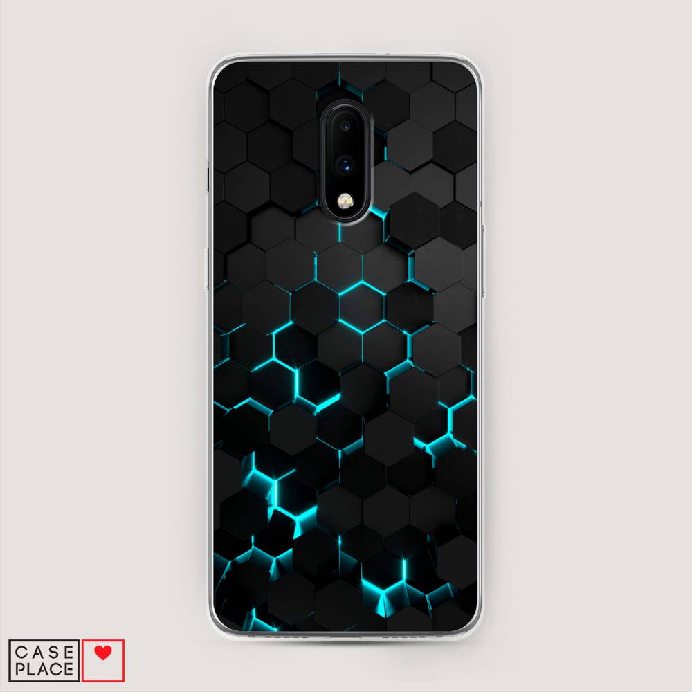 фото Чехол awog "соты бирюзовые" для oneplus 7