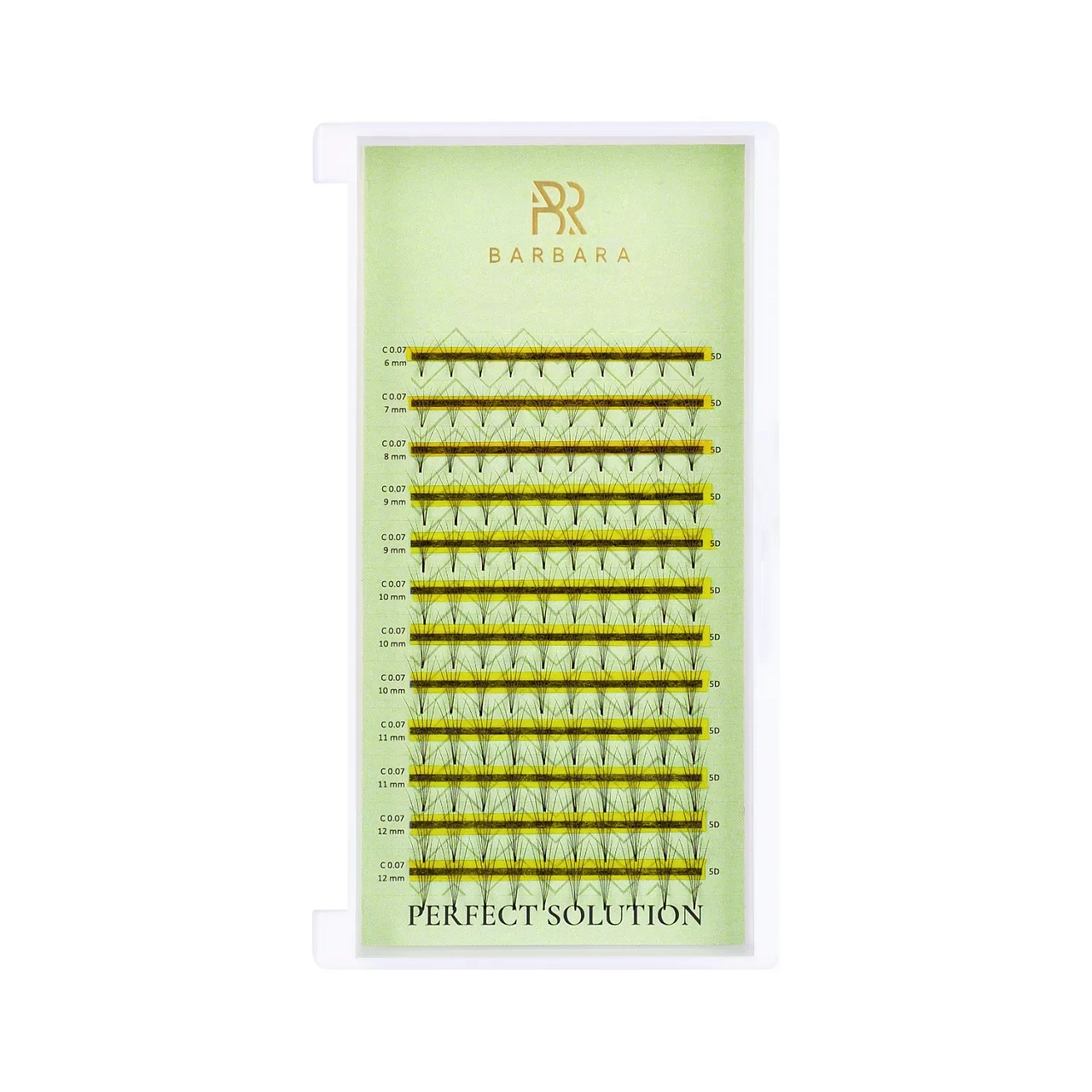 

Ресницы Barbara Perfect solution готовые пучки 5D 12 линий D 0.05 6-12mm, Черный