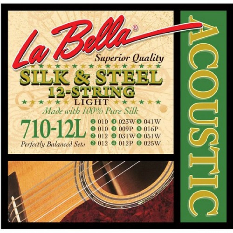 фото Струны для 12-ти струнной акустической гитары la bella 710-12l