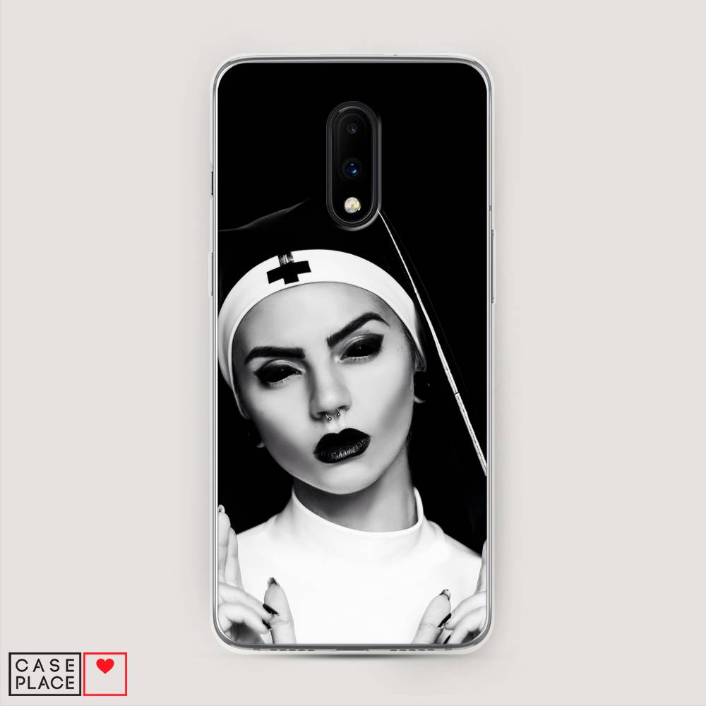 

Чехол Awog на OnePlus 7 / ВанПлас 7 "Черная монашка", Серый;черный, 150750-9