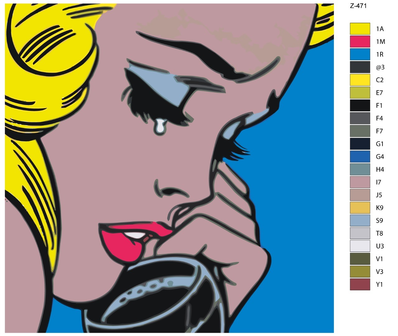 

Картина по номерам BRUSHES-PAINTS Z-471, Поп-арт девушка у телефона