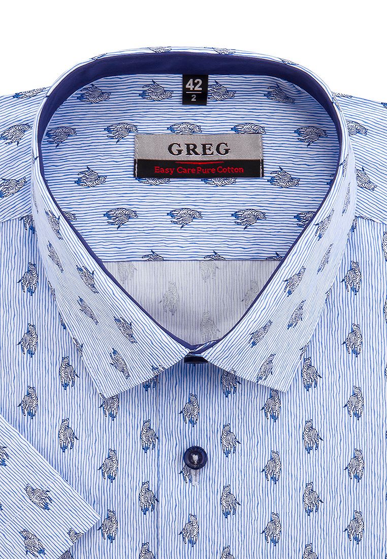 

Рубашка мужская Greg 01-00002167 голубая 40, Голубой, 01-00002167