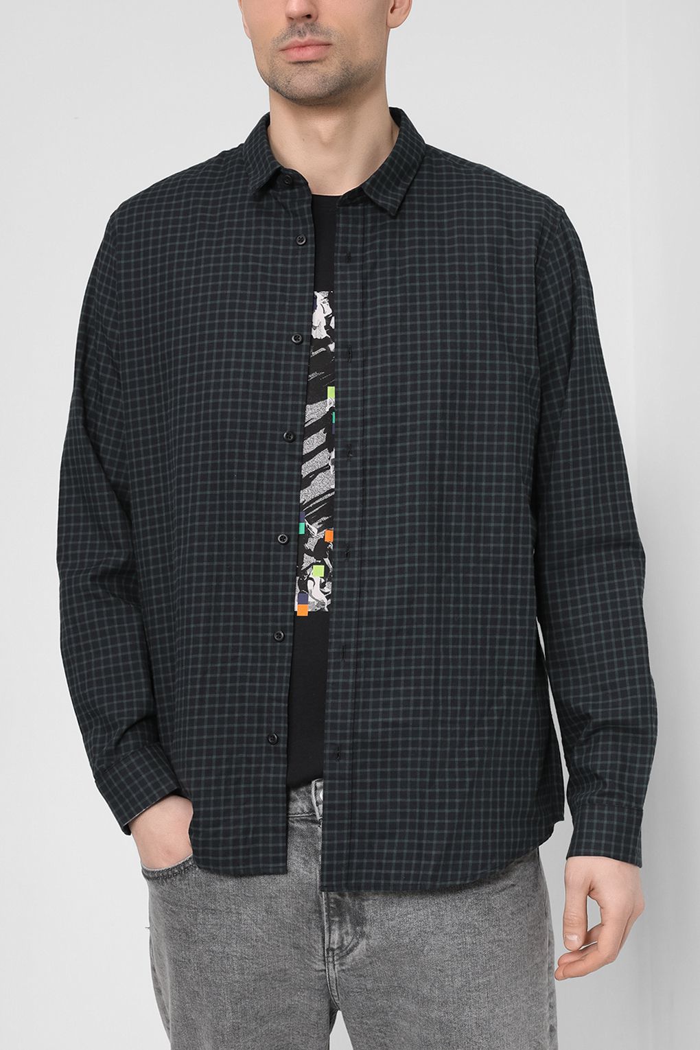

Рубашка мужская Esprit Casual 102EO2F306 черная 2XL, Черный, 102EO2F306