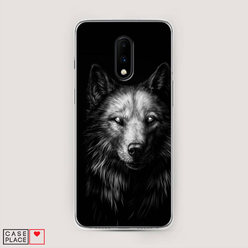 

Чехол Awog на OnePlus 7 / ВанПлас 7 "Волк черно белый", Серый;бежевый;белый, 150750-1