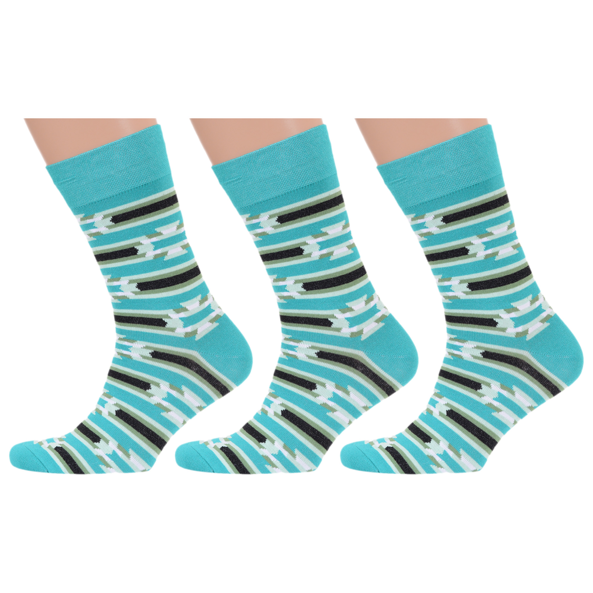 

Комплект носков мужских MoscowSocksClub msk3-М43 бирюзовых 27, Бирюзовый, msk3-М43