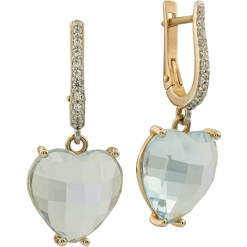 

Серьги из красного золота с фианитом, топазом ALORIS Серьги 999ТКц, Серьги 999ТКц