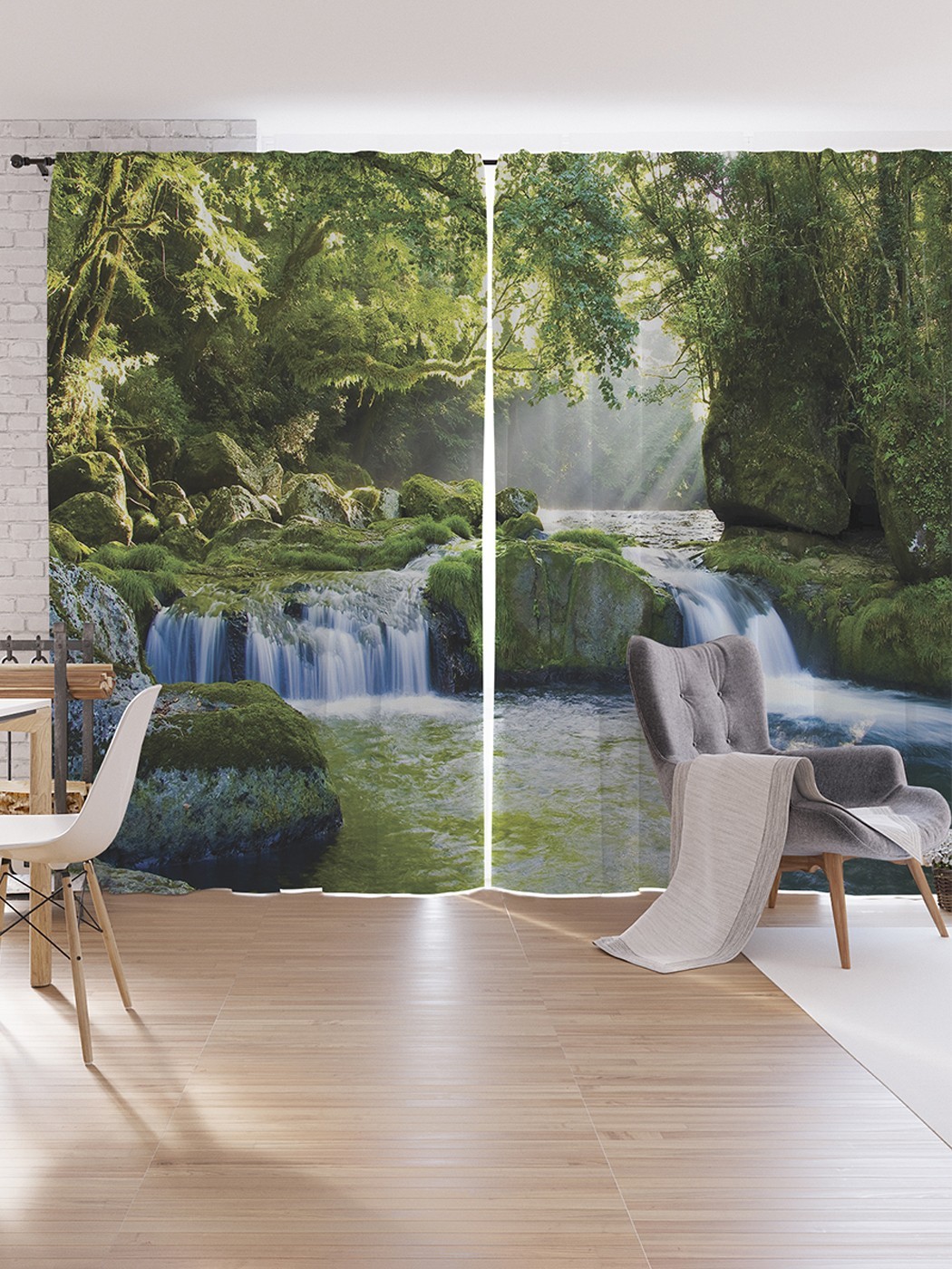 

Шторы под лён JoyArty "Волшебство водопада", серия Oxford DeLux, 340х265 см, Волшебство водопада