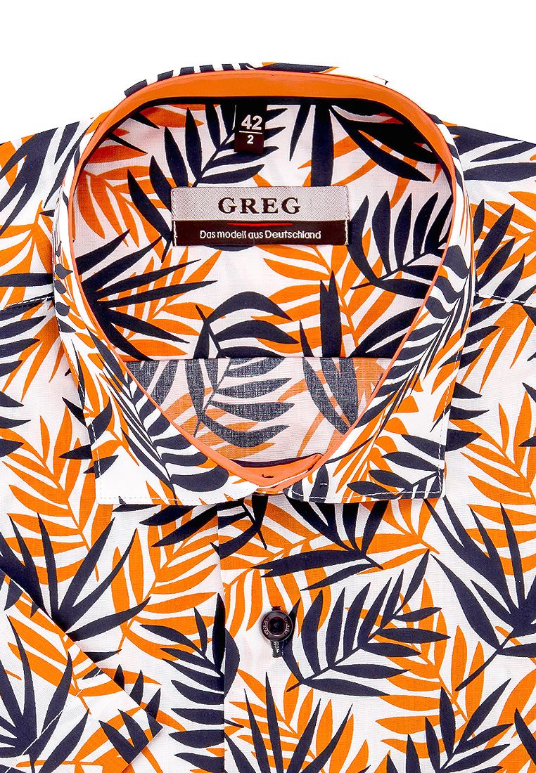

Рубашка мужская Greg 01-00011525 оранжевая 40, Оранжевый, 01-00011525
