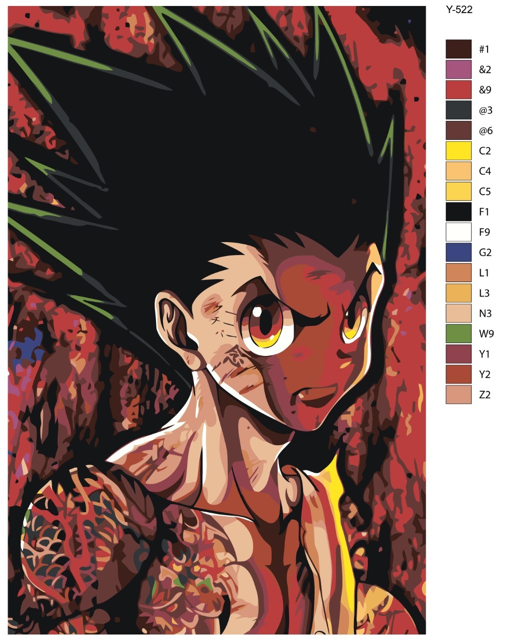 

Картина по номерам BRUSHES-PAINTS Y-522, Hunter x Hunter (Хантер х Хантер). Гон Фрикс. Аниме