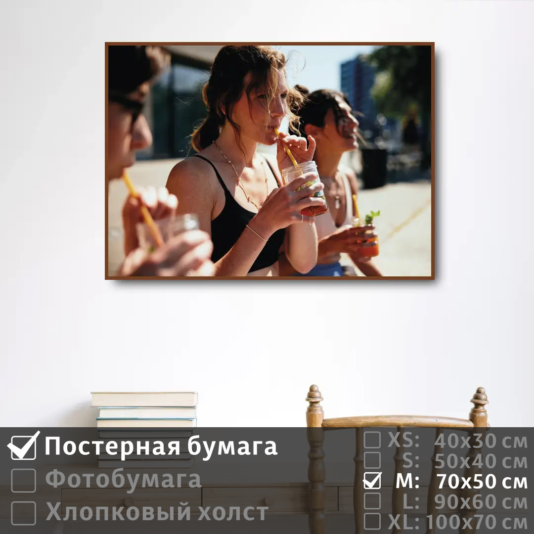 

Постер на стену ПолиЦентр Красивые девушки с коктейлями 70х50 см, КрасивыеДевушкиСКоктейлями