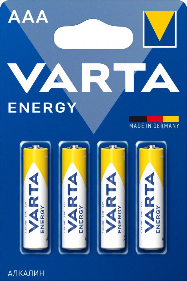 Батарейки Varta 4103.213.414 Energy Lr03/286 Bl4, комплект 8 батареек (2 упак. х 4шт.) батарейка varta energy 9v bl1