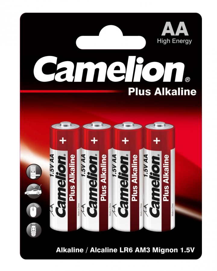 

Элемент питания Camelion Plus Alkaline LR6/316 BL4, комплект 8 батареек (2 упак. х 4шт.), 112641