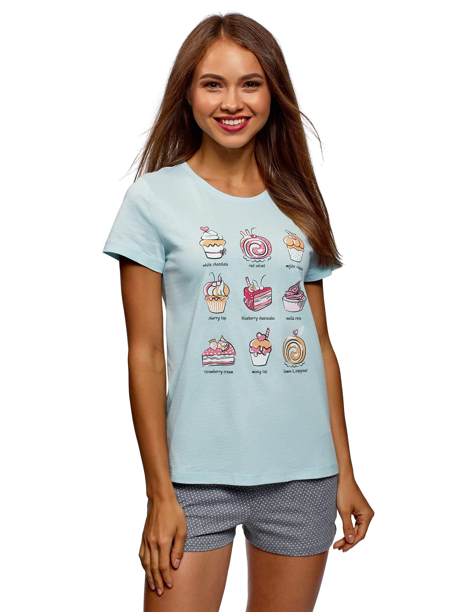 

Пижама женская oodji 56002217-3 синяя 2XL, Синий, 56002217-3