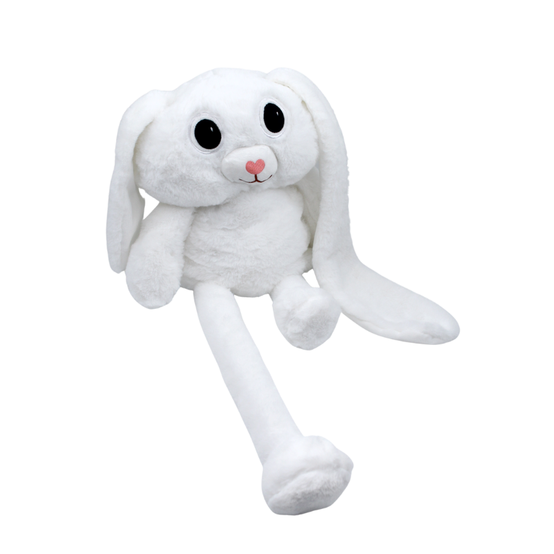 фото Мягкая игрушка кролик с регулируемыми лапками и ушками 777762/3 белый nobrand