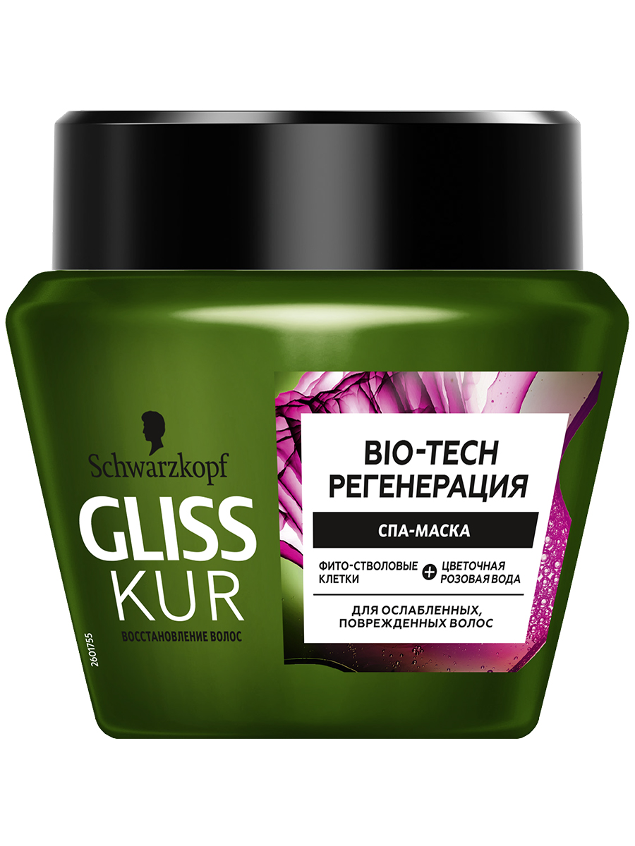 фото Маска gliss kur bio-tech регенерация, для ослабленных, поврежденных волос, 300 мл