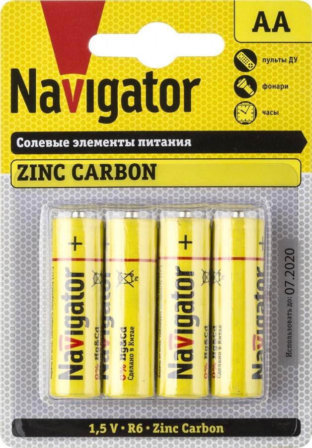 Батарейки Navigator Новый Стандарт R6/316 BL4 94758, комплект 40шт. (10 упак. х 4шт.)