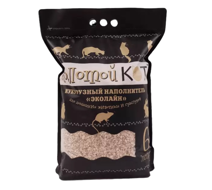 

Впитывающий наполнитель для кошек Золотой кот Золотой кот кукурузный, 3 кг, 6 л