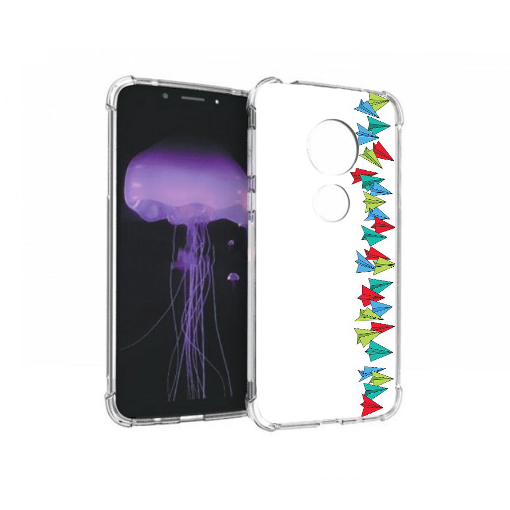 

Чехол MyPads Tocco для Motorola Moto G7 самолетики из листочков (PT123662.354.593), Прозрачный, Tocco