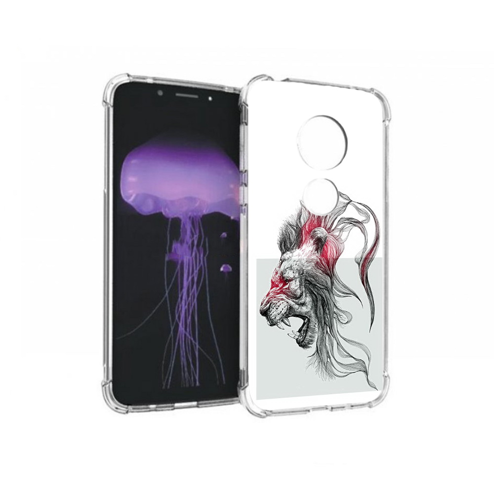 

Чехол MyPads Tocco для Motorola Moto G7 разъяренный лев (PT123662.354.576), Прозрачный, Tocco