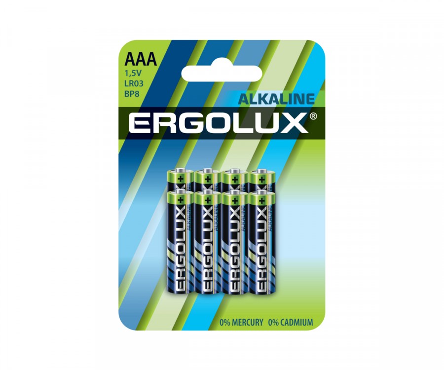 Элемент питания Ergolux LR03/286 BL8, комплект 24 батарейки (3 упак. х 8шт.)
